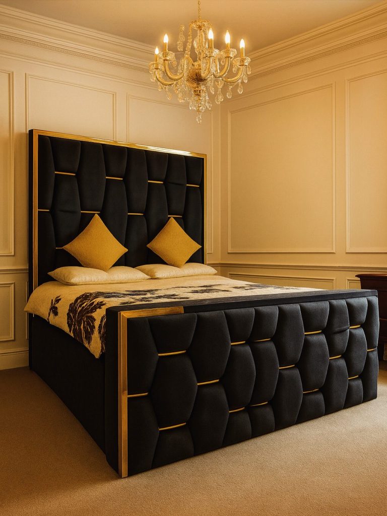 Luxury Hexa Gold Stripe Bed