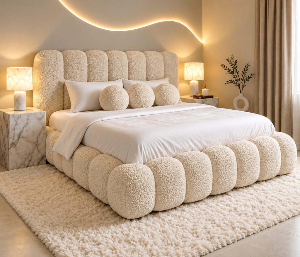 Teddora Teddy Cloud Bouclé Upholstered Bed