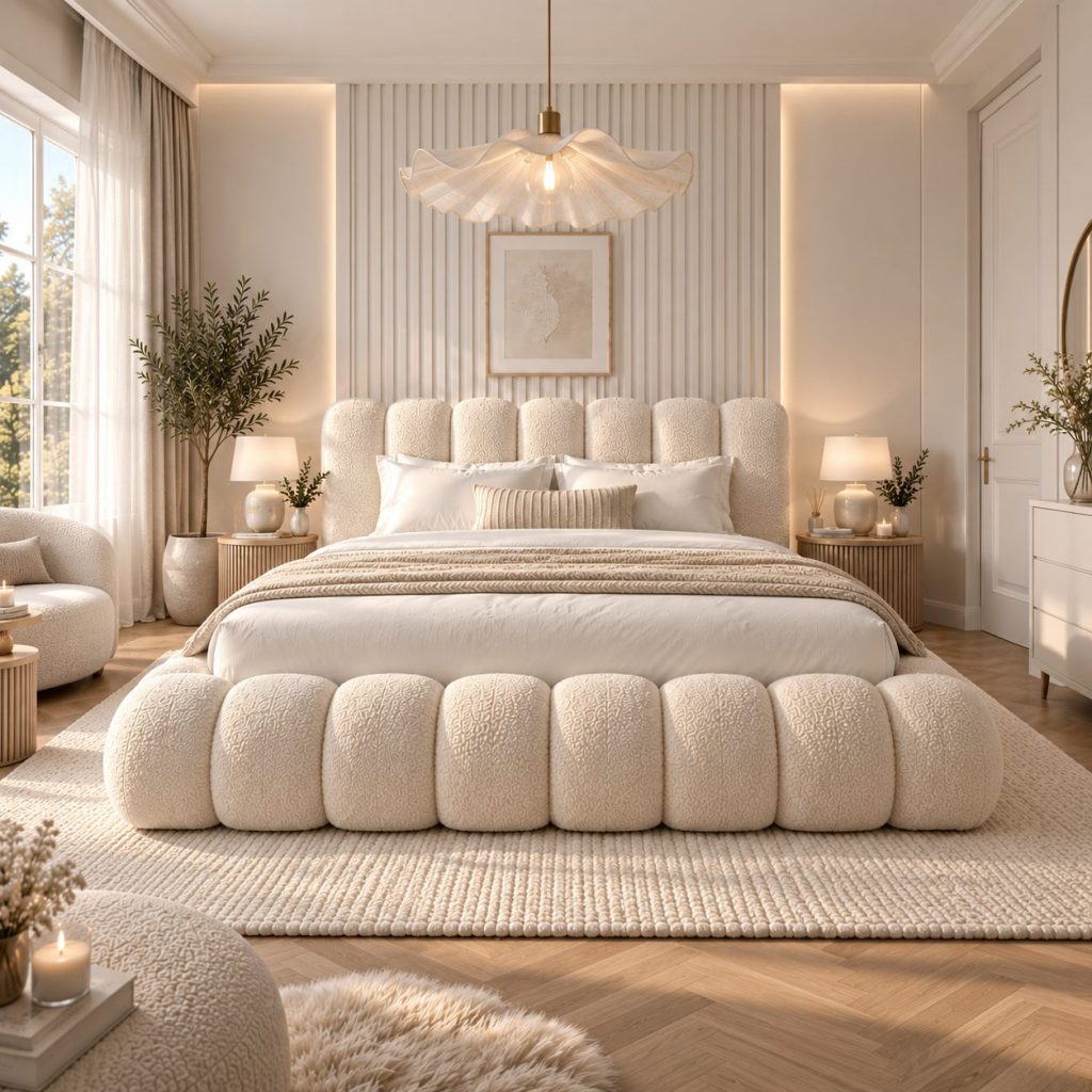 TeddyLux Teddy Fabric Upholstered Bed